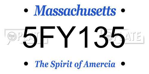 5FY135 Massachusetts License Plate