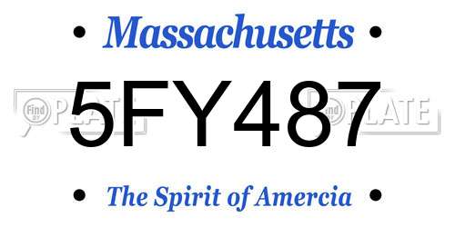 5FY487 Massachusetts License Plate