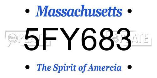 5FY683 Massachusetts License Plate