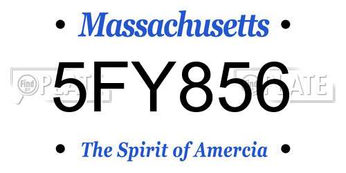 5FY856 Massachusetts License Plate