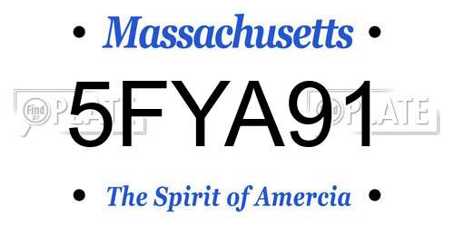 5FYA91 Massachusetts License Plate
