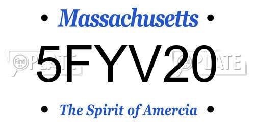 5FYV20 Massachusetts License Plate