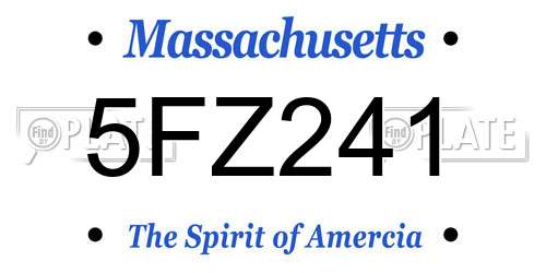 5FZ241 Massachusetts License Plate