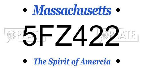 5FZ422 Massachusetts License Plate