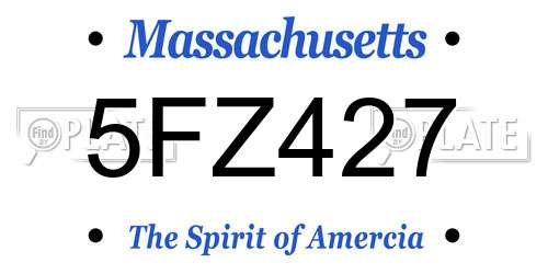 5FZ427 Massachusetts License Plate