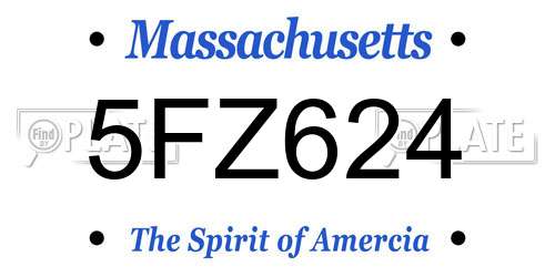 5FZ624 Massachusetts License Plate