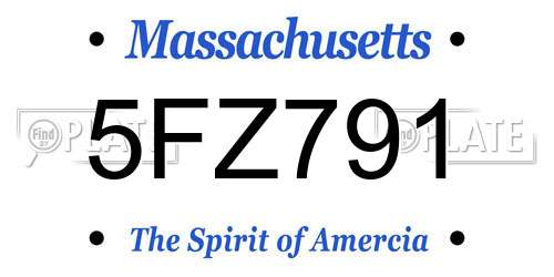 5FZ791 Massachusetts License Plate
