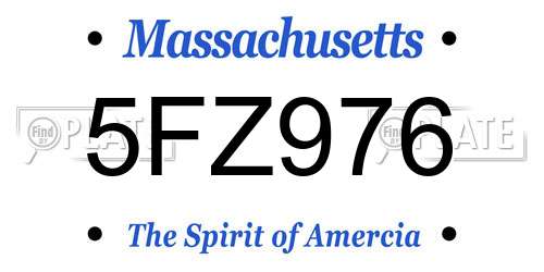 5FZ976 Massachusetts License Plate