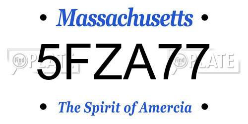 5FZA77 Massachusetts License Plate