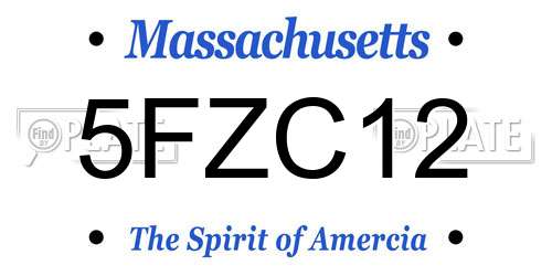 5FZC12 Massachusetts License Plate