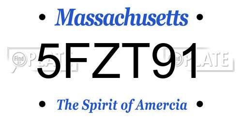 5FZT91 Massachusetts License Plate