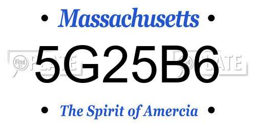 5G25B6 Massachusetts License Plate