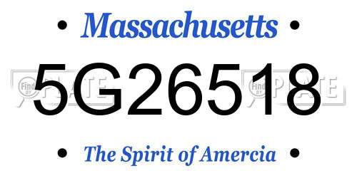 5G26518 Massachusetts License Plate