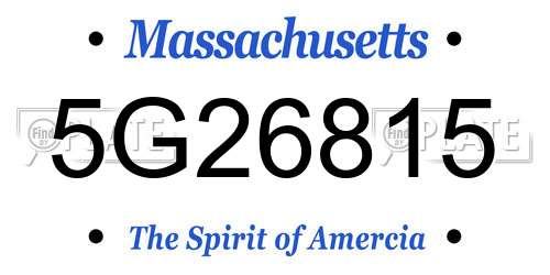 5G26815 Massachusetts License Plate