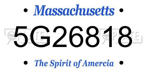 5G26818 Massachusetts License Plate