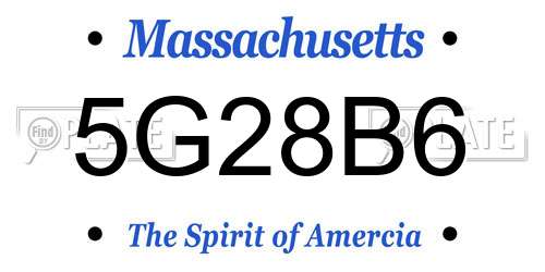 5G28B6 Massachusetts License Plate