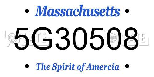 5G30508 Massachusetts License Plate