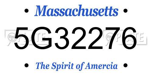 5G32276 Massachusetts License Plate