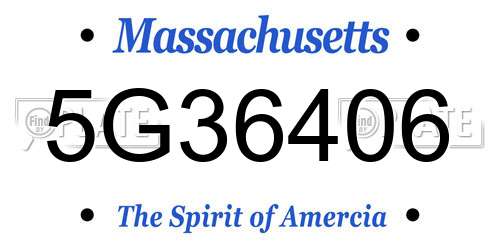 5G36406 Massachusetts License Plate