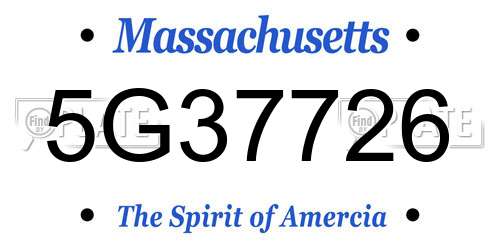 5G37726 Massachusetts License Plate