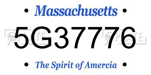 5G37776 Massachusetts License Plate