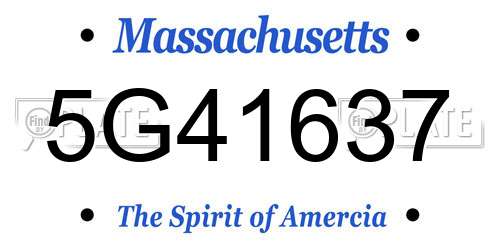 5G41637 Massachusetts License Plate
