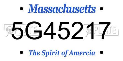 5G45217 Massachusetts License Plate
