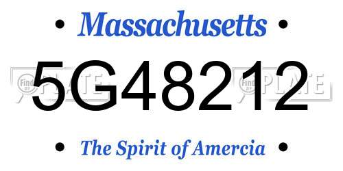 5G48212 Massachusetts License Plate