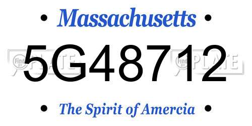 5G48712 Massachusetts License Plate