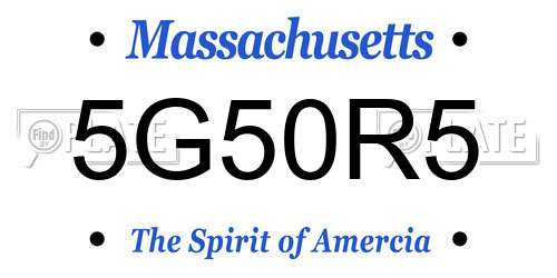 5G50R5 Massachusetts License Plate