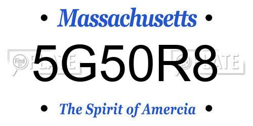 5G50R8 Massachusetts License Plate