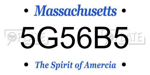 5G56B5 Massachusetts License Plate