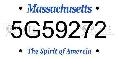 5G59272 Massachusetts License Plate