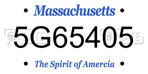 5G65405 Massachusetts License Plate
