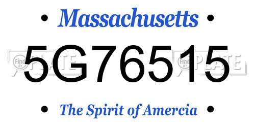 5G76515 Massachusetts License Plate