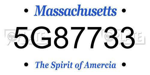5G87733 Massachusetts License Plate