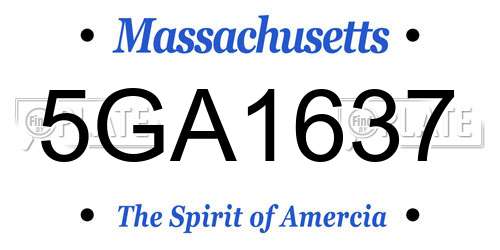 5GA1637 Massachusetts License Plate