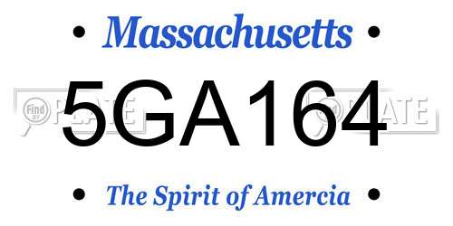 5GA164 Massachusetts License Plate