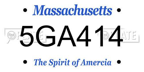 5GA414 Massachusetts License Plate