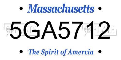 5GA5712 Massachusetts License Plate