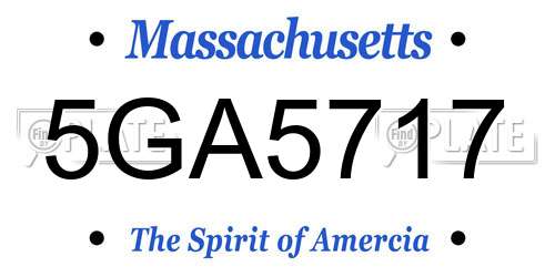 5GA5717 Massachusetts License Plate