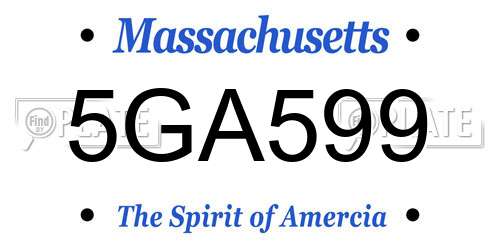 5GA599 Massachusetts License Plate
