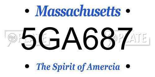 5GA687 Massachusetts License Plate