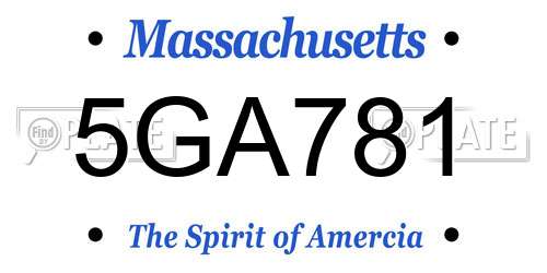 5GA781 Massachusetts License Plate