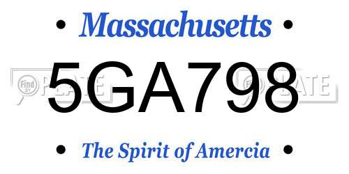 5GA798 Massachusetts License Plate
