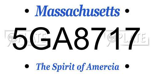 5GA8717 Massachusetts License Plate