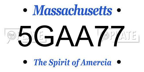 5GAA77 Massachusetts License Plate