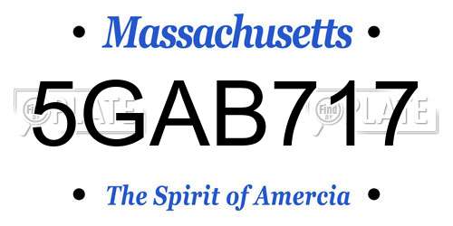 5GAB717 Massachusetts License Plate