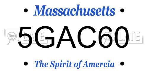 5GAC60 Massachusetts License Plate