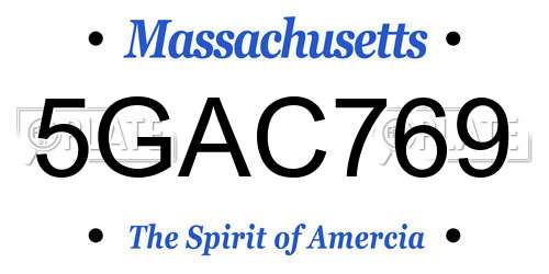 5GAC769 Massachusetts License Plate